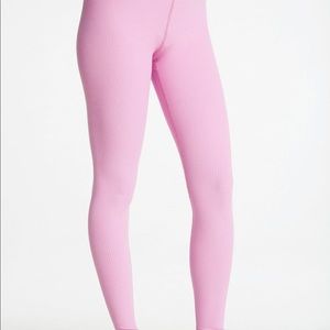 Carbon 38 ribbed regular rise 7/8 legging light pink